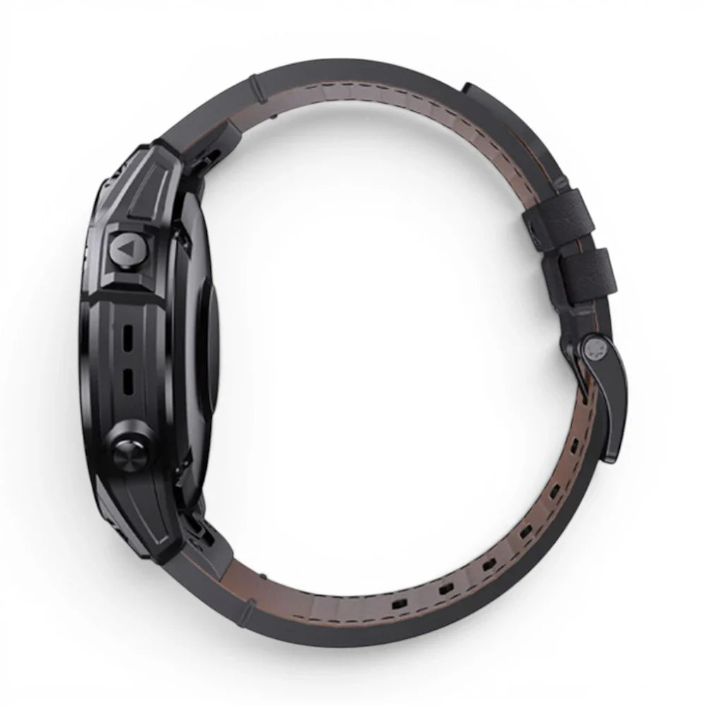 Bracelet Garmin Performance cuir performance coloris noir vue dos - Clipz-it