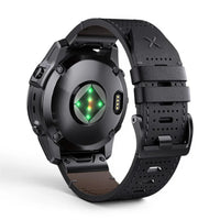 Bracelet Garmin Performance cuir performance coloris noir vue dos - Clipz-it