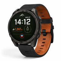 Bracelet Garmin Rancher cuir de vache vue face - Clipz-it