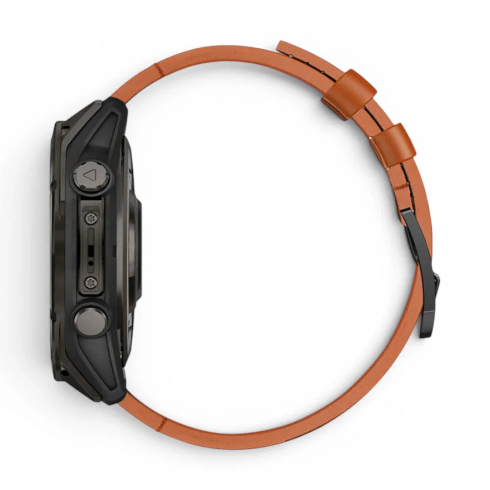 Bracelet Garmin Rancher cuir de vache vue dos - Clipz-it