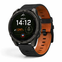 Bracelet Garmin Rancher cuir de vache vue face - Clipz-it