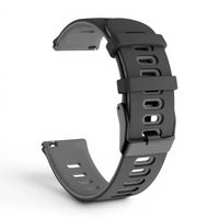 Bracelet Garmin Rhythm silicone sportif coloris noir vue côté - Clipz-it