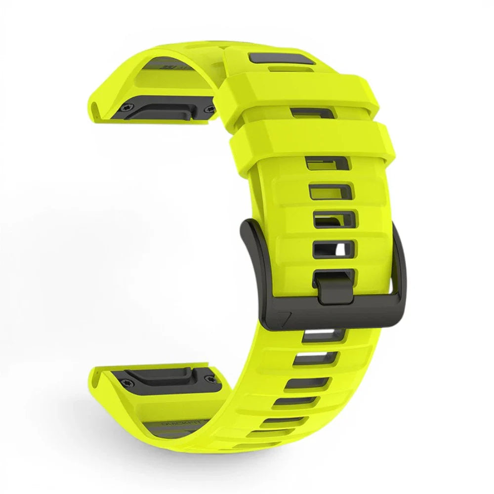 Bracelet Garmin Sport Pro silicone sport pro coloris vert vue côté - Clipz-it