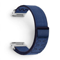 Bracelet Garmin Weave nylon tresse coloris bleu-nuit vue côté - Clipz-it