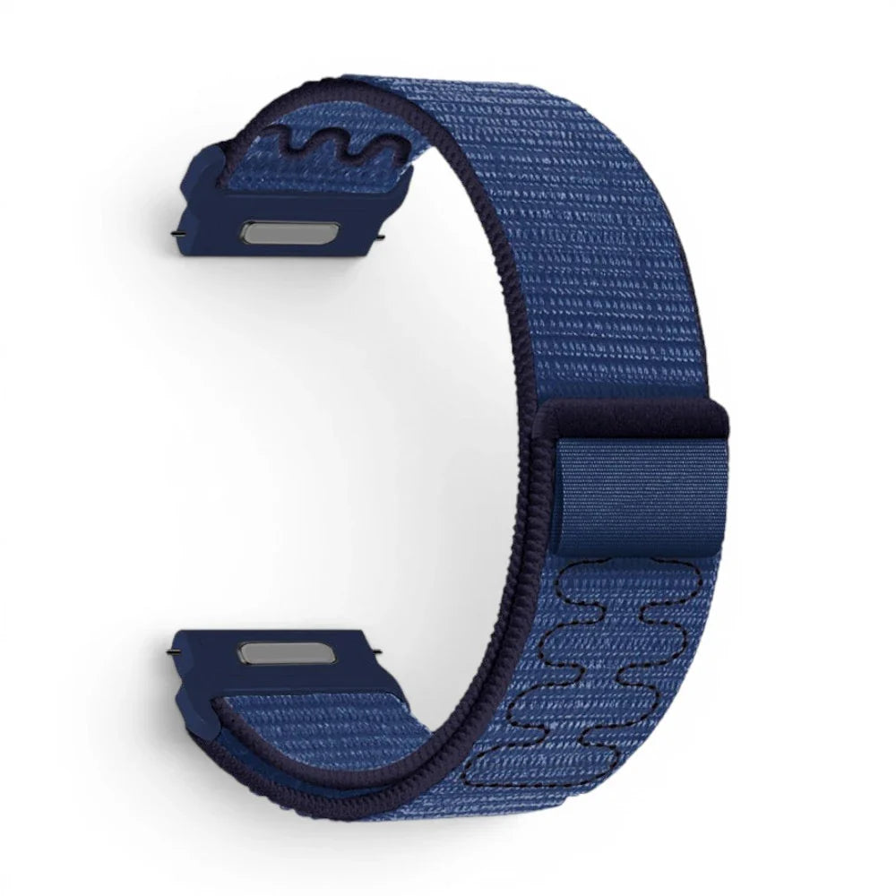 Bracelet Garmin Weave nylon tresse coloris bleu-nuit vue côté - Clipz-it