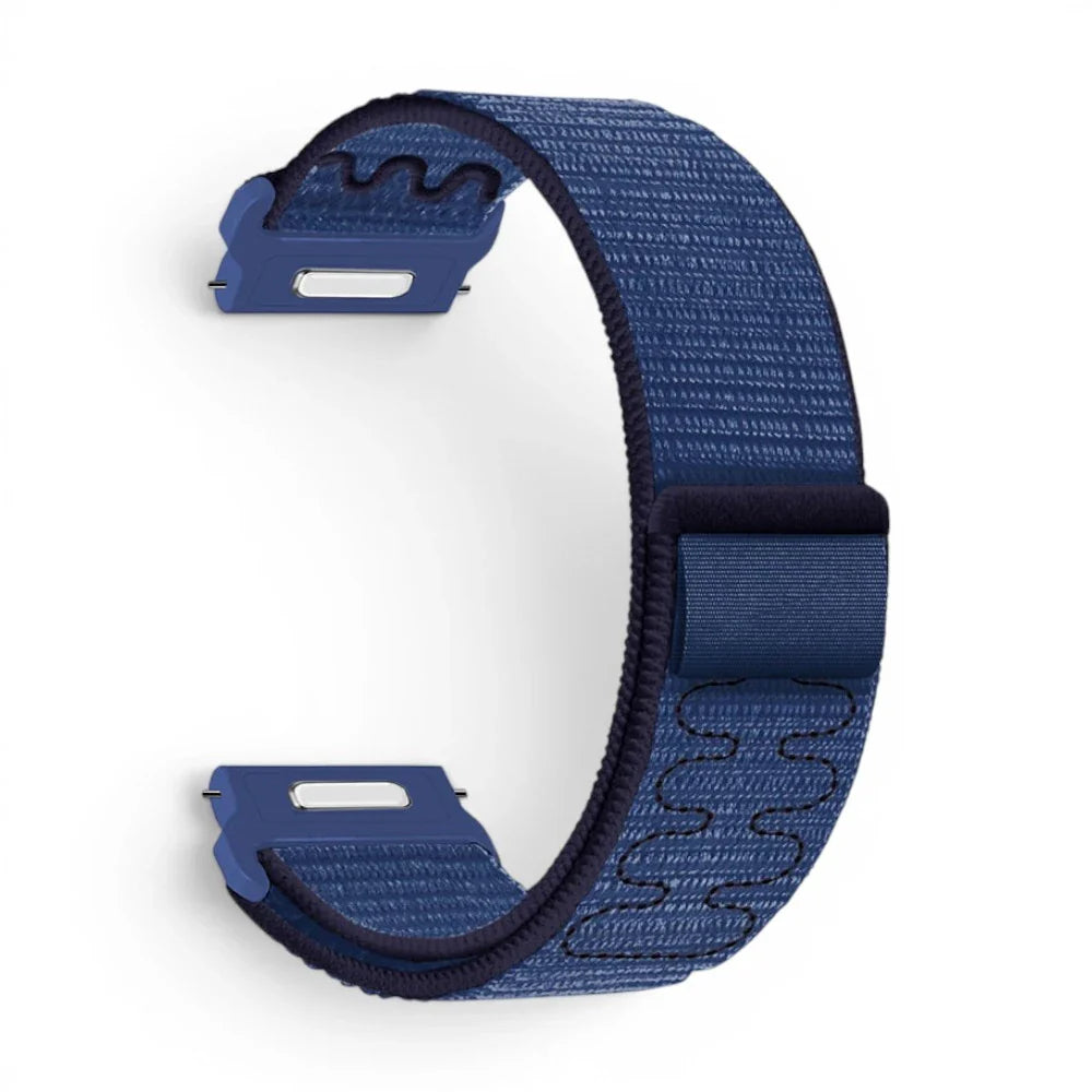 Bracelet Garmin Weave nylon tresse coloris bleu-nuit vue côté - Clipz-it