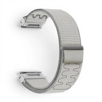 Bracelet Garmin Weave nylon tresse coloris gris vue côté - Clipz-it