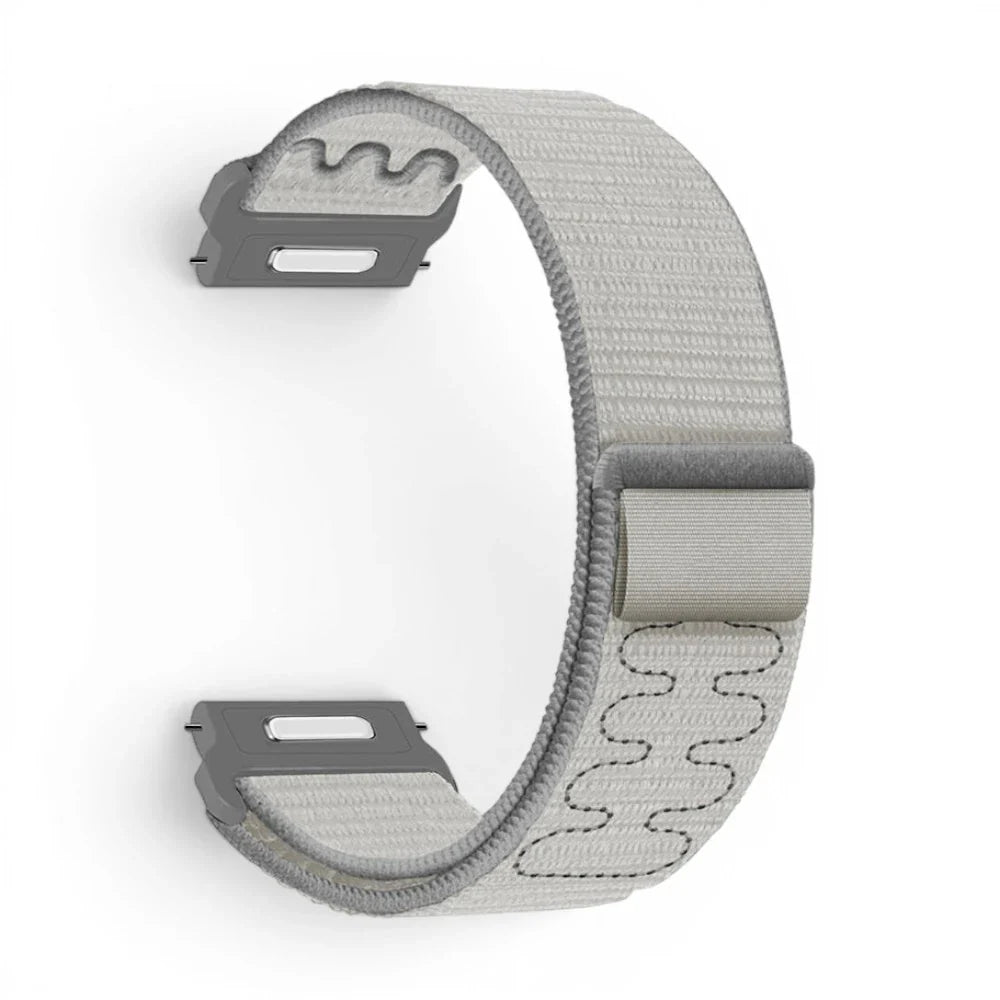 Bracelet Garmin Weave nylon tresse coloris gris vue côté - Clipz-it