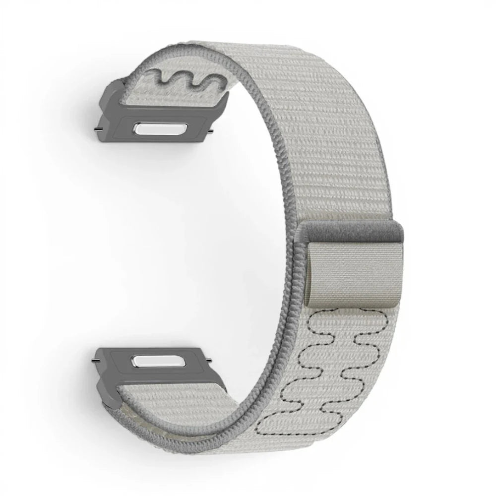 Bracelet Garmin Weave nylon tresse coloris gris vue côté - Clipz-it