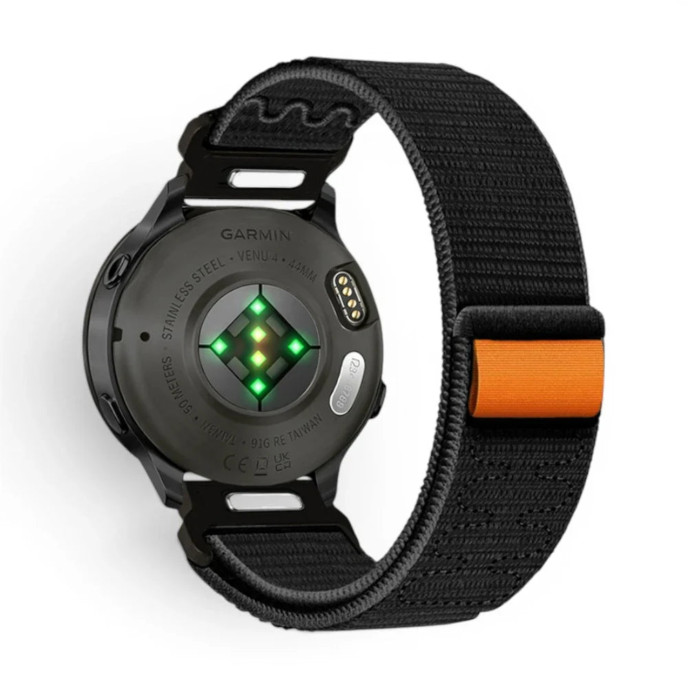 Bracelet Garmin Weave nylon tresse vue face - Clipz-it