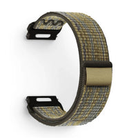Bracelet Garmin Weave nylon tresse coloris vert-militaire vue côté - Clipz-it