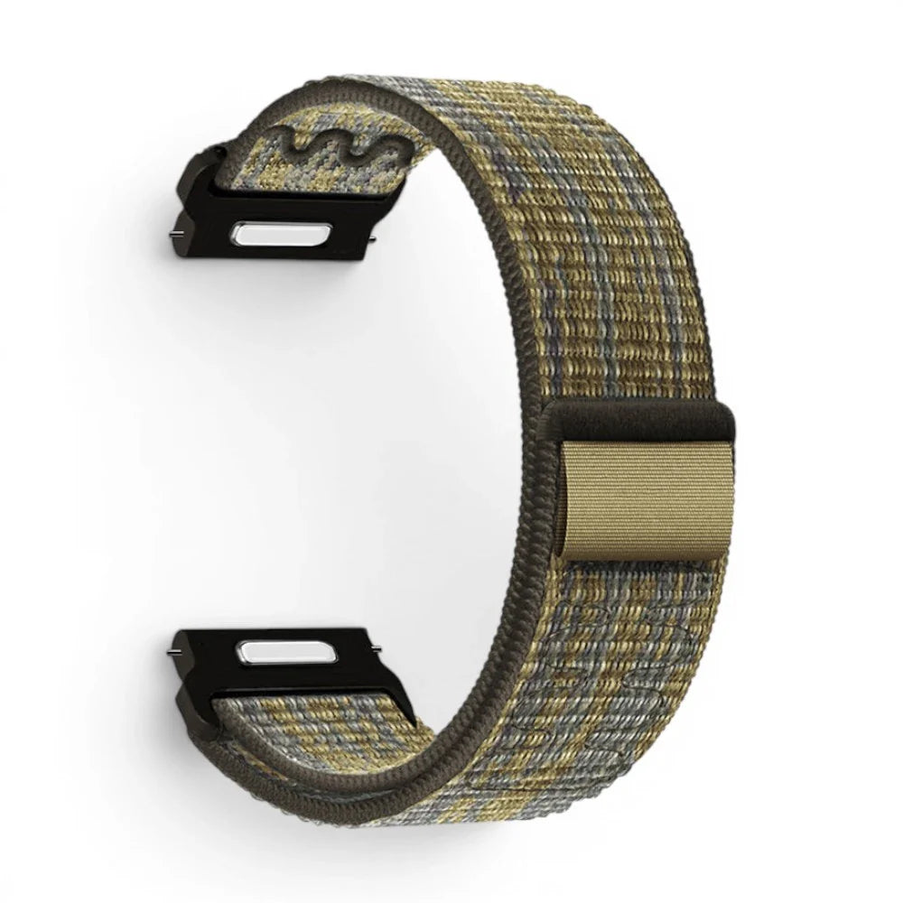 Bracelet Garmin Weave nylon tresse coloris vert-militaire vue côté - Clipz-it