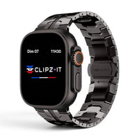 Bracelet Iron Man Acier inoxydable couleur Noir pour Apple Watch - Clipz-it