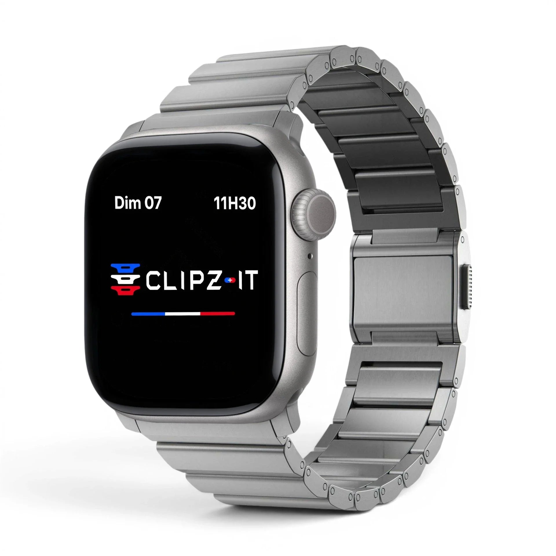 Bracelet Kevlar titane militaire couleur argent pour Apple Watch - Clipz-it