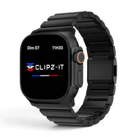 Bracelet Kevlar titane militaire couleur noir pour Apple Watch - Clipz-it