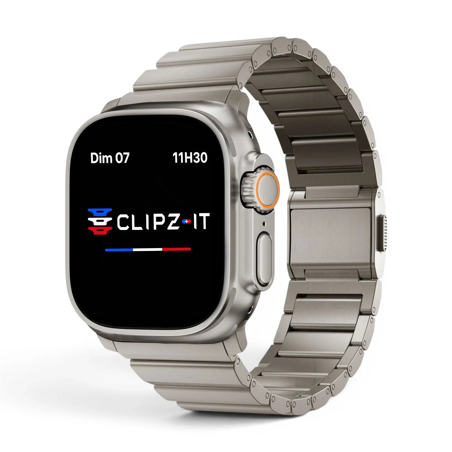 Bracelet Kevlar titane militaire couleur titane pour Apple Watch - Clipz-it