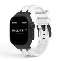 Bracelet Kratos silicone renforcé couleur blanc pour Apple Watch - Clipz-it
