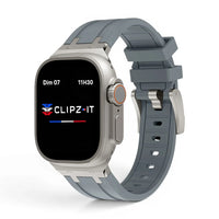Bracelet Kratos silicone renforcé couleur gris pour Apple Watch - Clipz-it
