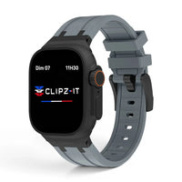 Bracelet Kratos silicone renforcé couleur gris pour Apple Watch - Clipz-it