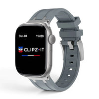 Bracelet Kratos silicone renforcé couleur gris pour Apple Watch - Clipz-it