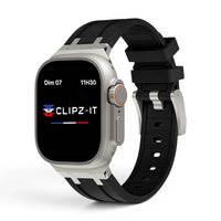 Bracelet Kratos silicone renforcé couleur noir pour Apple Watch - Clipz-it
