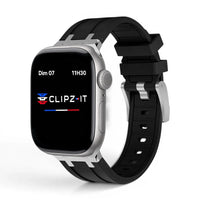 Bracelet Kratos silicone renforcé couleur noir pour Apple Watch - Clipz-it