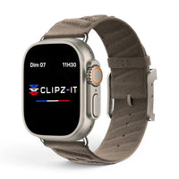 Bracelet Legado tissu tricoté couleur cafe pour Apple Watch - Clipz-it