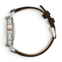 Bracelet Legend Cuir & titane vue profil pour Apple Watch - Clipz-it