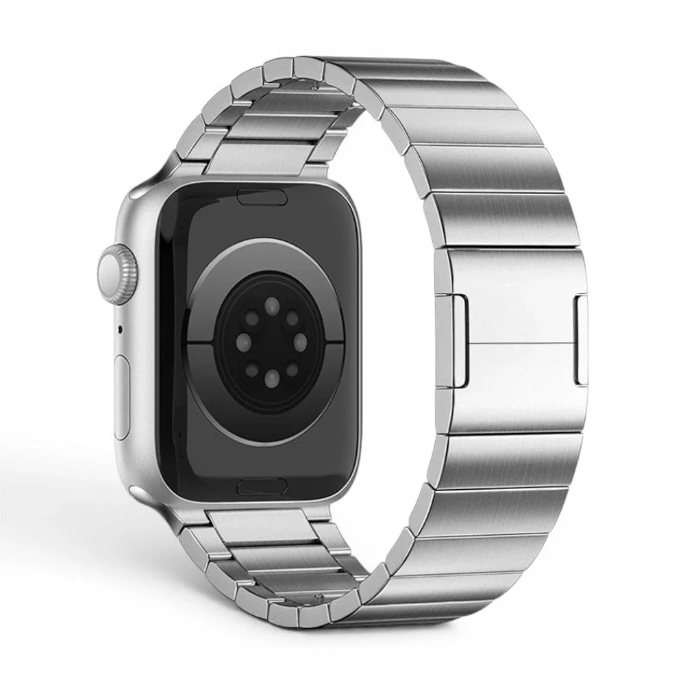 Bracelet Maillon acier inoxydable maillons vue arrière pour Apple Watch - Clipz-it