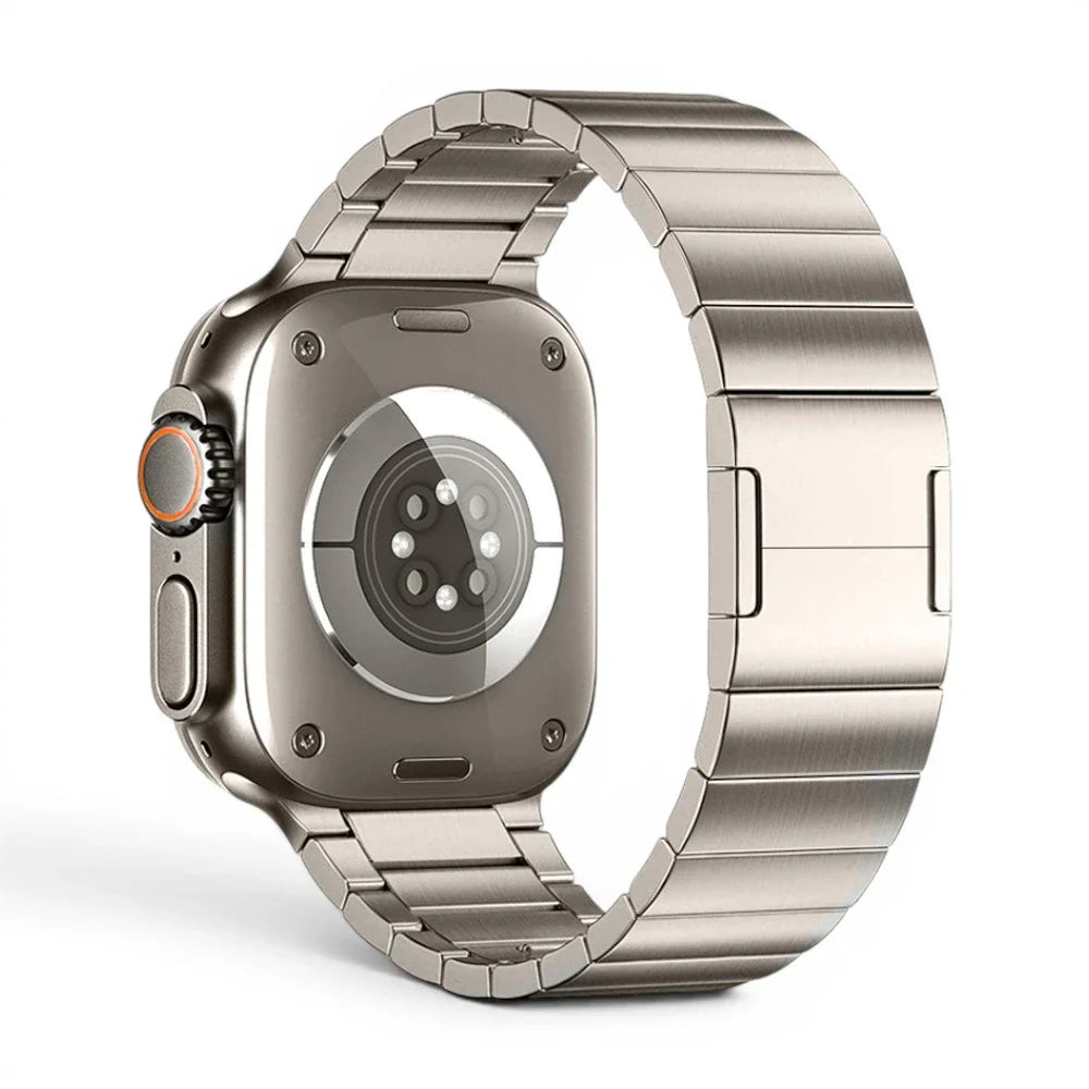 Bracelet Maillon acier inoxydable maillons vue arrière pour Apple Watch - Clipz-it