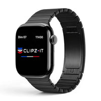 Bracelet Modula acier maillons modernes couleur noir pour Apple Watch - Clipz-it