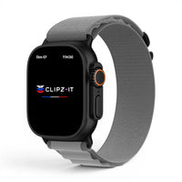 Bracelet Mountain nylon sportif couleur Gris pour Apple Watch - Clipz-it