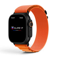 Bracelet Mountain nylon sportif couleur Orange pour Apple Watch - Clipz-it