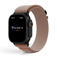 Bracelet Mountain nylon sportif couleur Rose nude pour Apple Watch - Clipz-it
