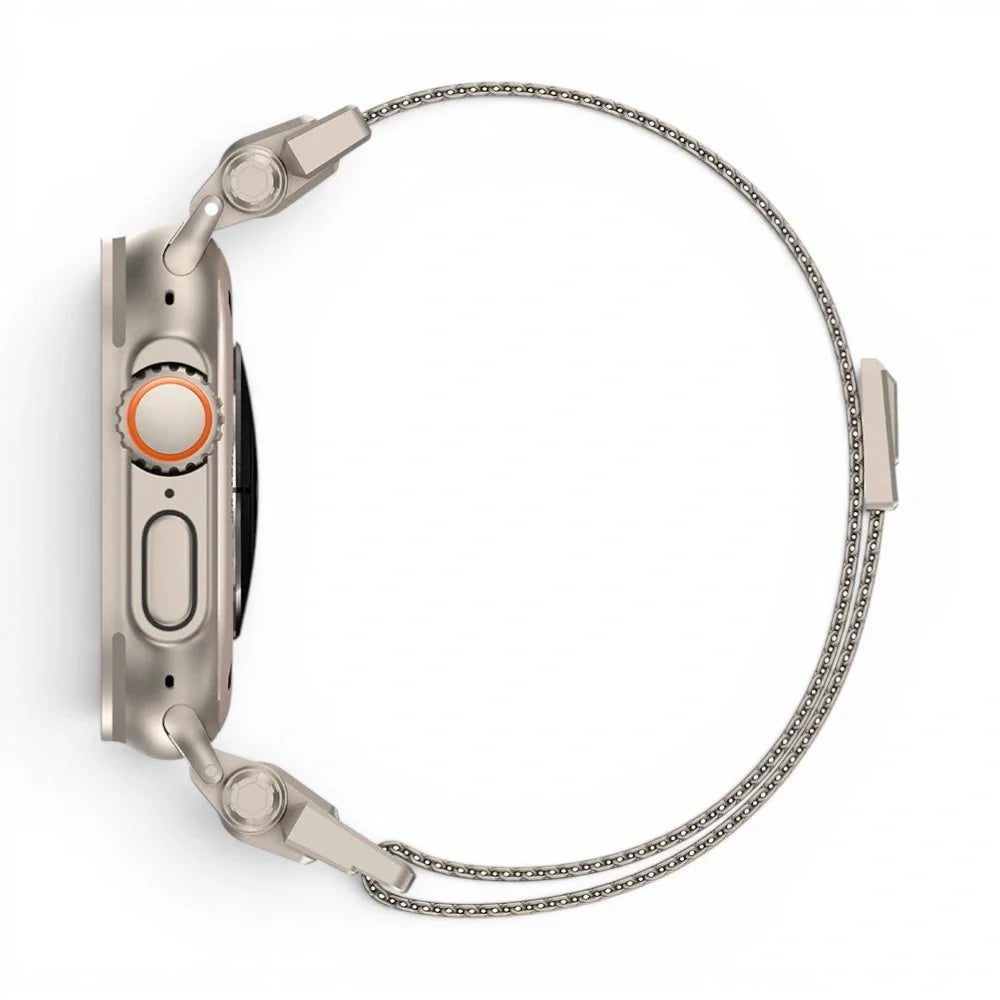 Bracelet Titan Mesh Maille milanaise titane pour Apple Watch - Clipz-it