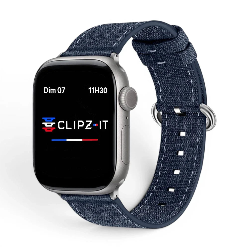 Bracelet Pastel nylon pastel couleur bleu pour Apple Watch - Clipz-it