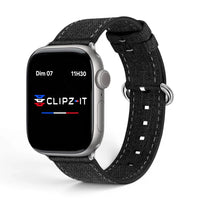 Bracelet Pastel nylon pastel couleur noir pour Apple Watch - Clipz-it