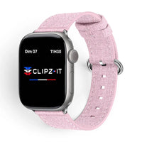 Bracelet Pastel nylon pastel couleur rose pour Apple Watch - Clipz-it