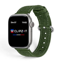 Bracelet Pastel nylon pastel couleur vert pour Apple Watch - Clipz-it