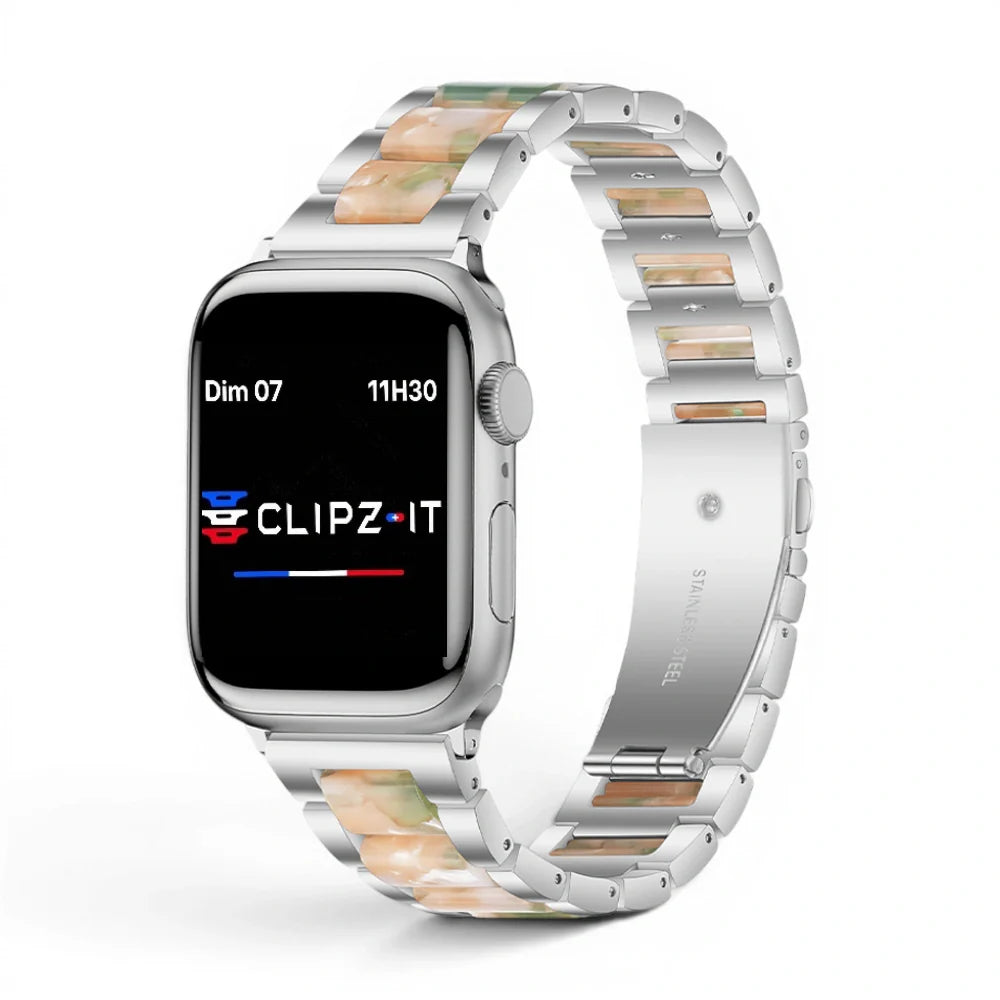 Bracelet Perla Acier inoxydable pour Apple Watch - Clipz-it