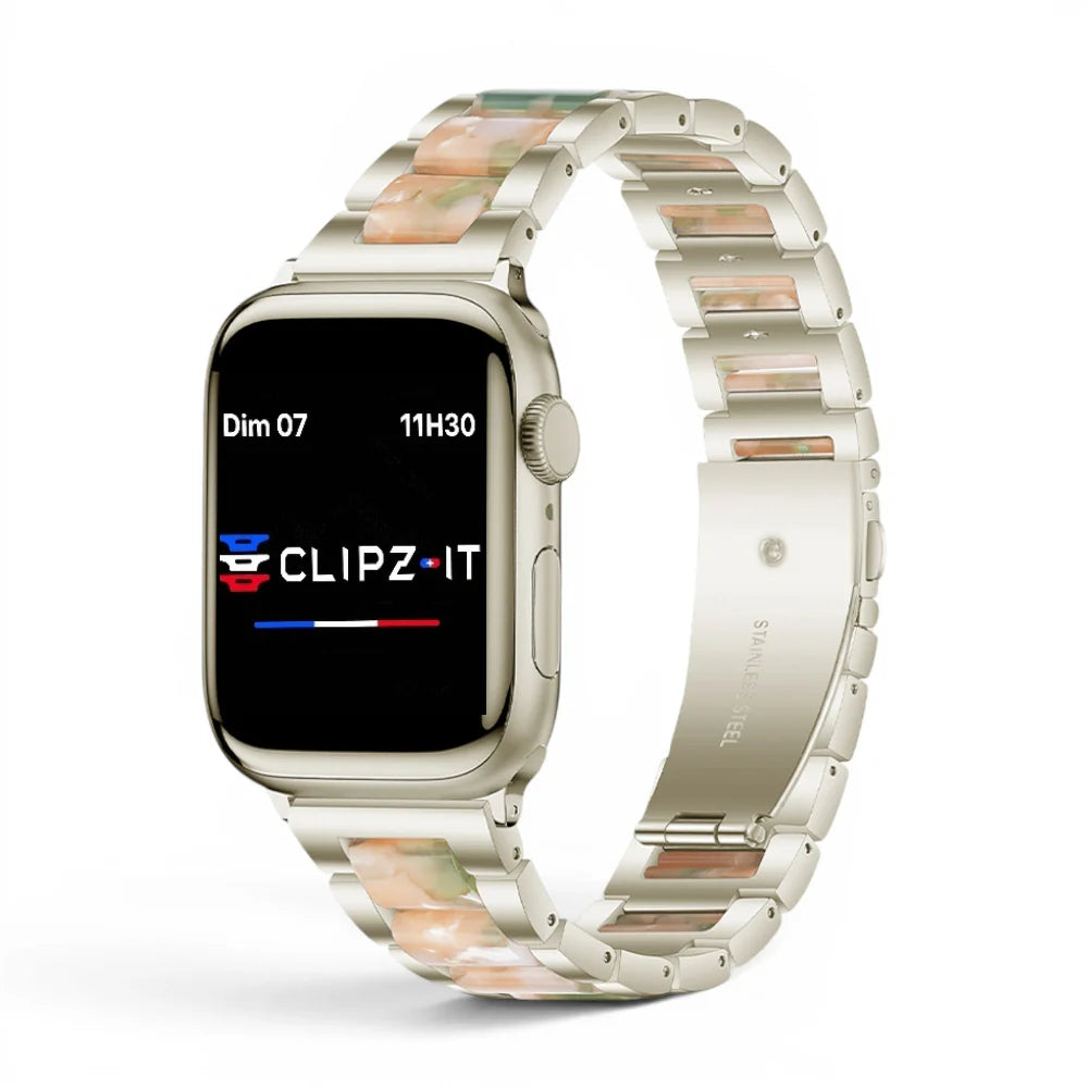 Bracelet Perla Acier inoxydable pour Apple Watch - Clipz-it