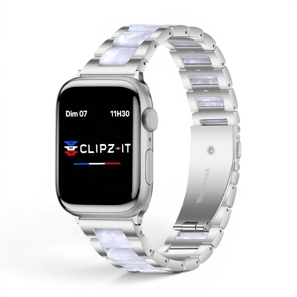 Bracelet Perla Acier inoxydable pour Apple Watch - Clipz-it