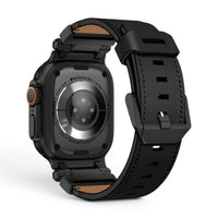 Bracelet Perpetuo cuir & titane vue arrière pour Apple Watch - Clipz-it