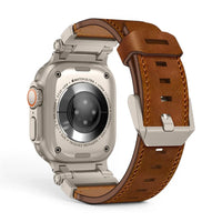 Bracelet Perpetuo cuir & titane vue arrière pour Apple Watch - Clipz-it