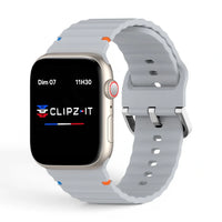 Bracelet Pop Silicone vue de face couleur Gris pour Apple Watch - Clipz-it