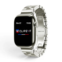 Bracelet Régent acier classique couleur titane pour Apple Watch - Clipz-it