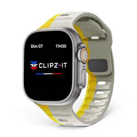 Bracelet Rhythm silicone sportif couleur jaune pour Apple Watch - Clipz-it