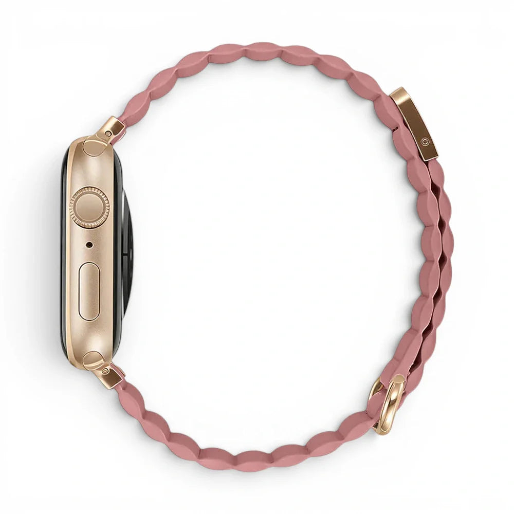 Bracelet Roxa Cuir aimanté vue profil pour Apple Watch - Clipz-it