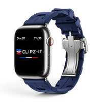 Bracelet Silica silicone luxe couleur bleu pour Apple Watch - Clipz-it