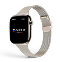 Bracelet Stella milanais couleur Lumière stellaire pour Apple Watch - Clipz-it